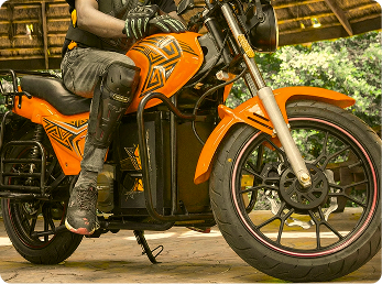 Rider on an electric bike