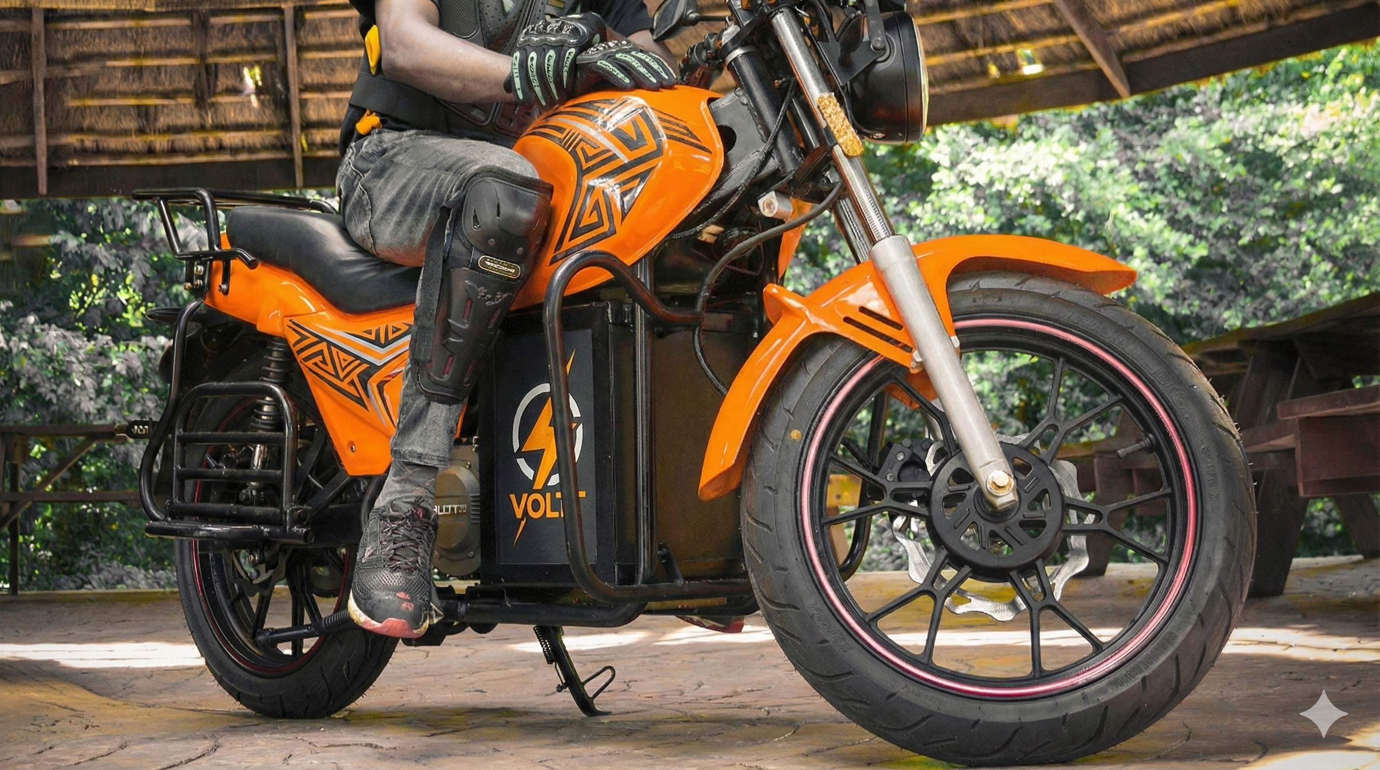 Rider on an electric bike